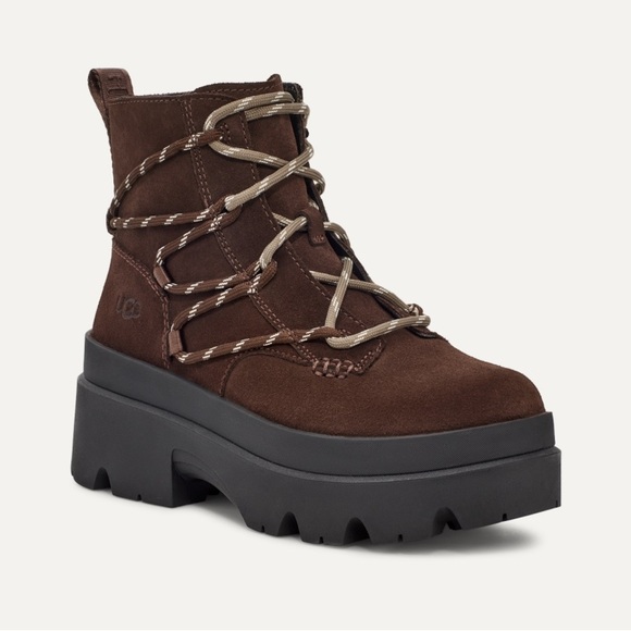 UGG Brisbane Lace Up Pink and Brown | 7 NEW - Picture 2 of 16